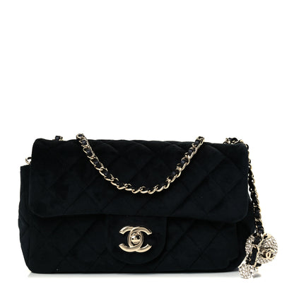 Chanel Velvet Quilted Mini Rectangular Pearl Crush Flap Black 1 of 12