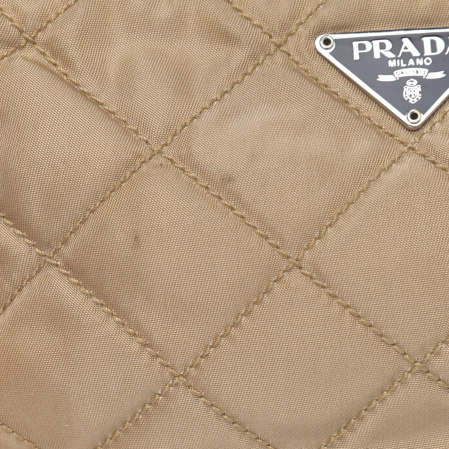 Prada Tessuto Nylon Saffiano Impunturato Quilted Pochette Cammello Black 9 of 9