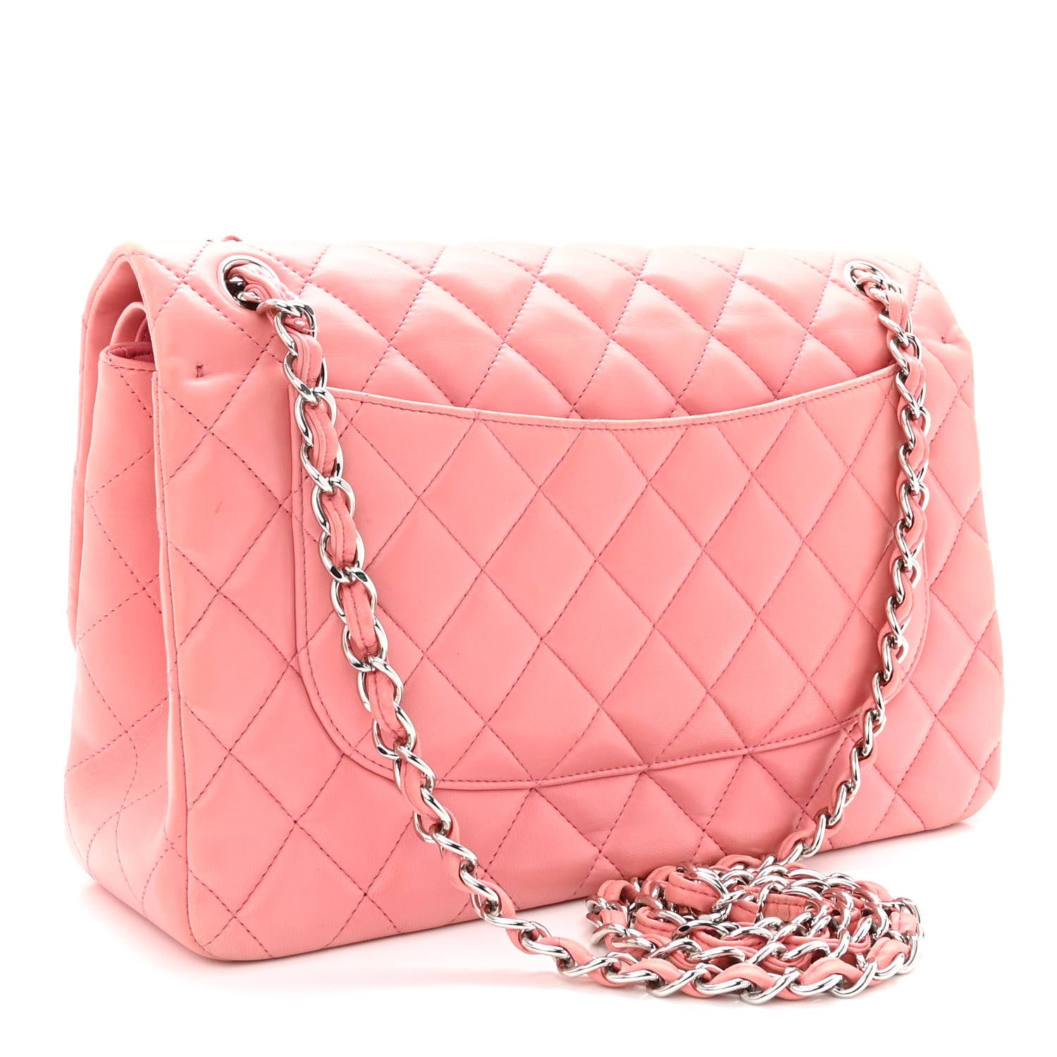 Chanel Lambskin Quilted Jumbo Double Flap Pink 3 of 15