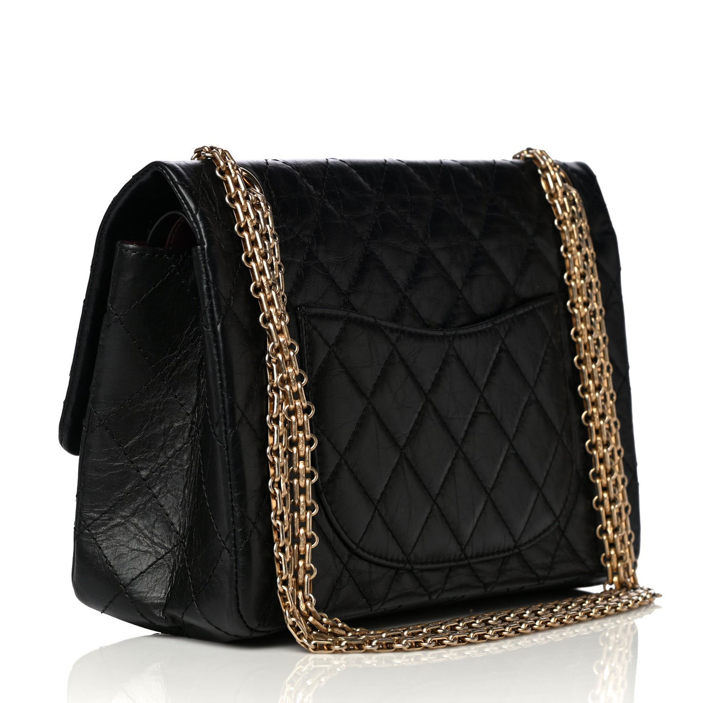 Aged Calfskin Quilted 2.55 Reissue 226 Flap Black