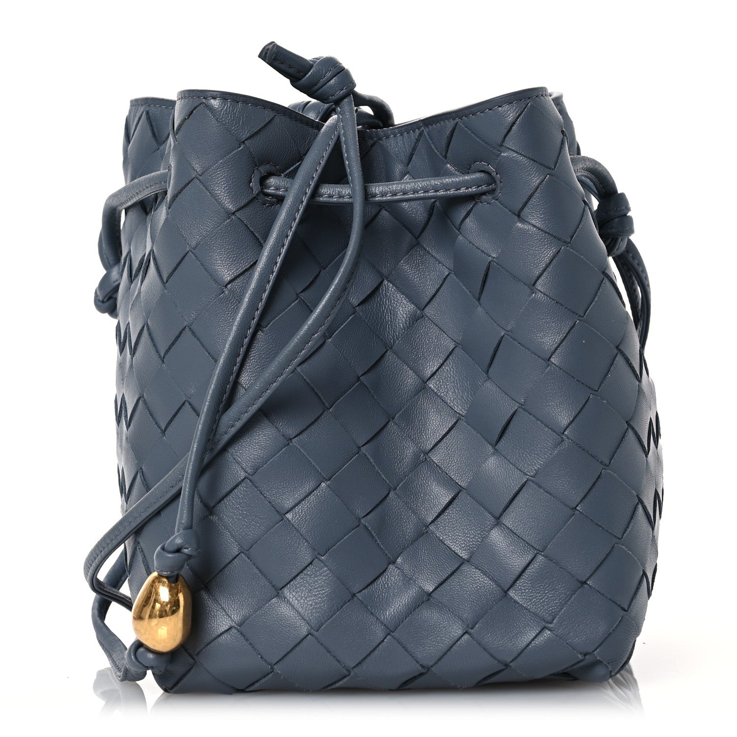 Bottega Veneta Nappa Intrecciato Small Drawstring Bucket Bag Thunder 1 of 14