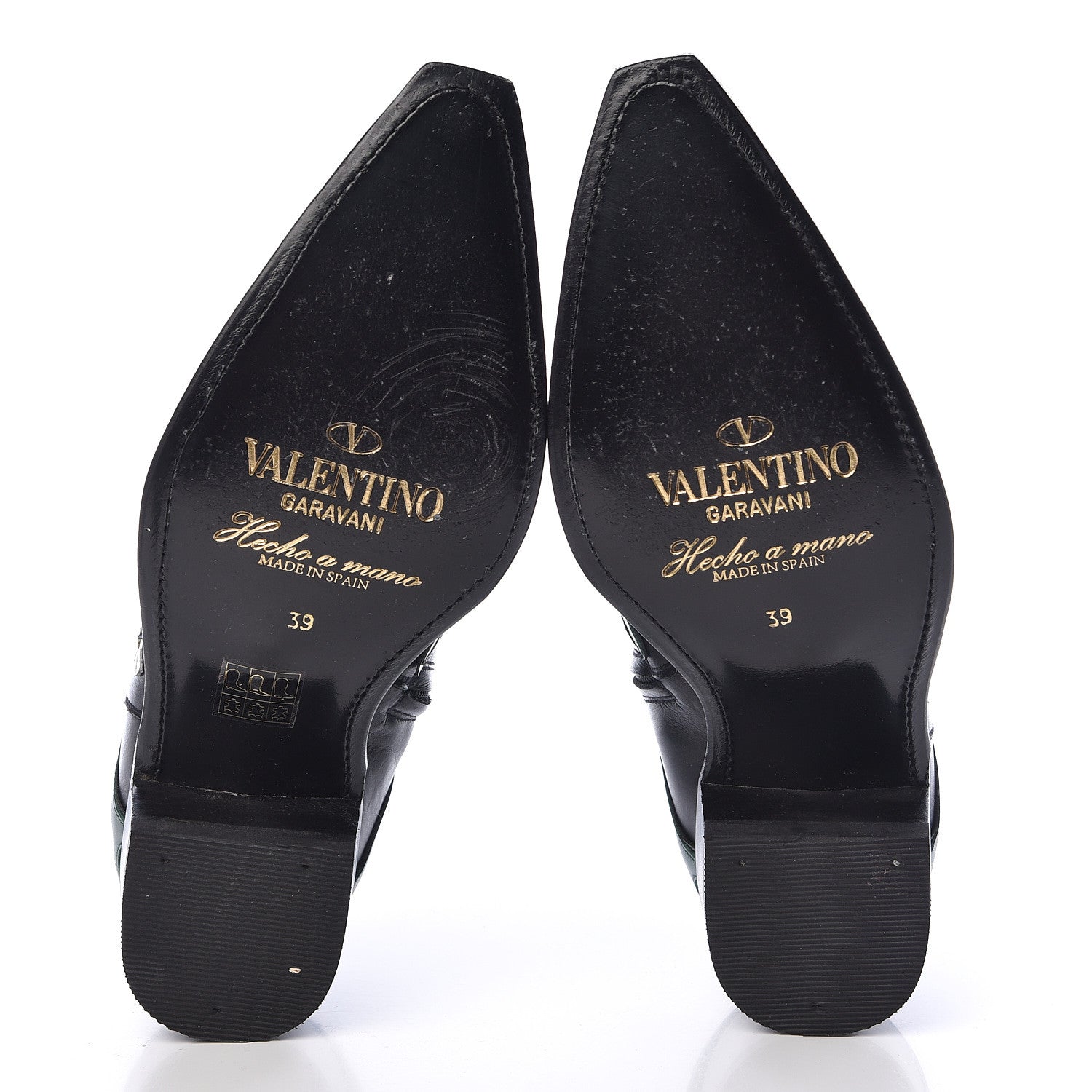 Valentino Garavani Calfskin Ranch Daisy Applique Ankle Boots 39 Black 10 of 13