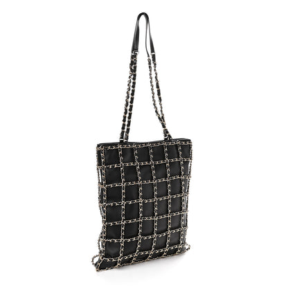 Chanel Lambskin Large Shopping Chain Tote Black 3 of 9