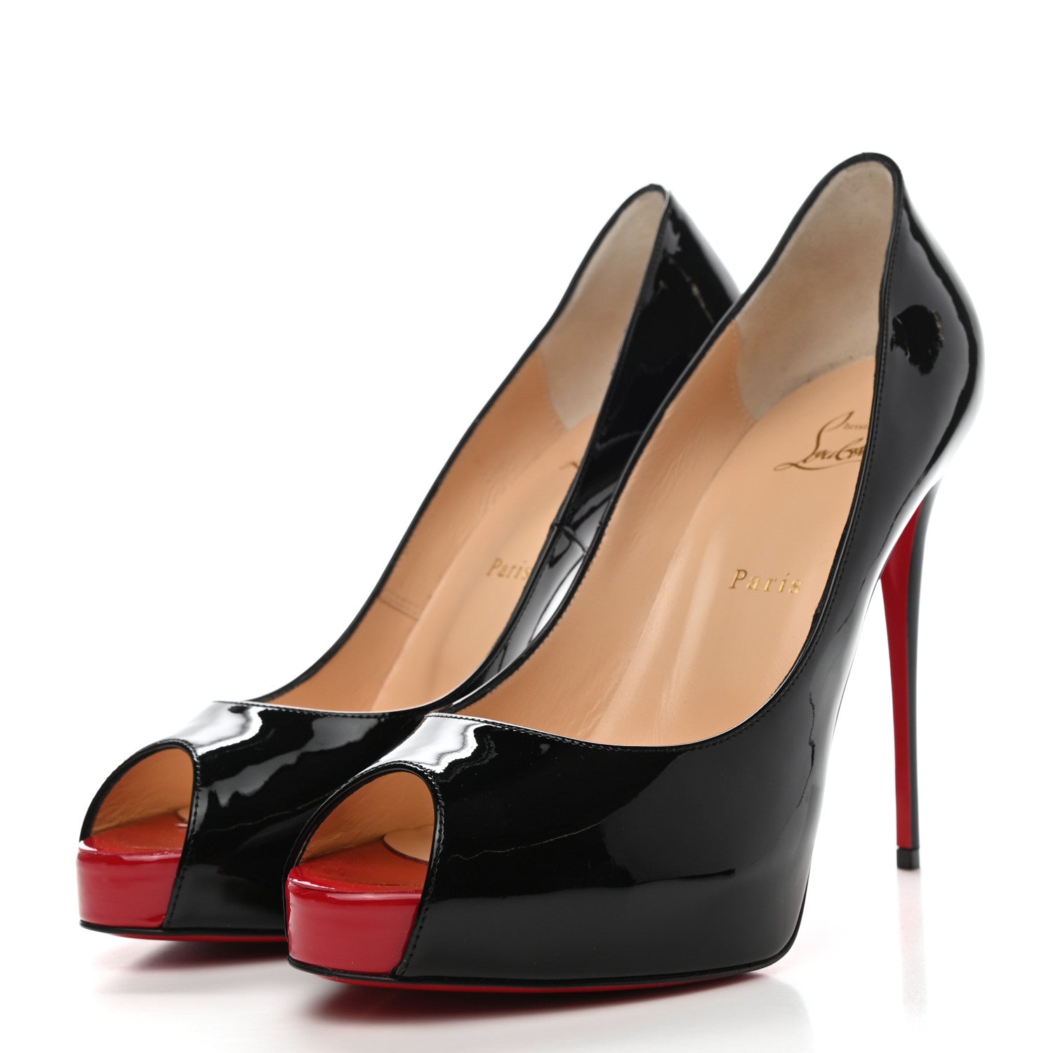 Christian Louboutin Patent New Very Prive 120 Pumps 40 Black Red 3 of 7