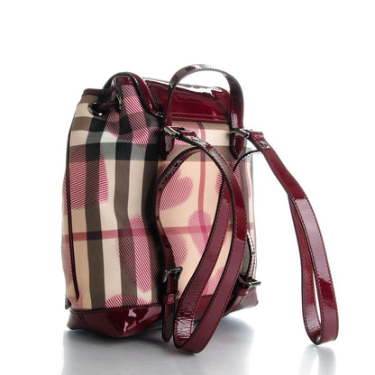 Burberry Nova Check Heart Backpack Berry Red 3 of 9