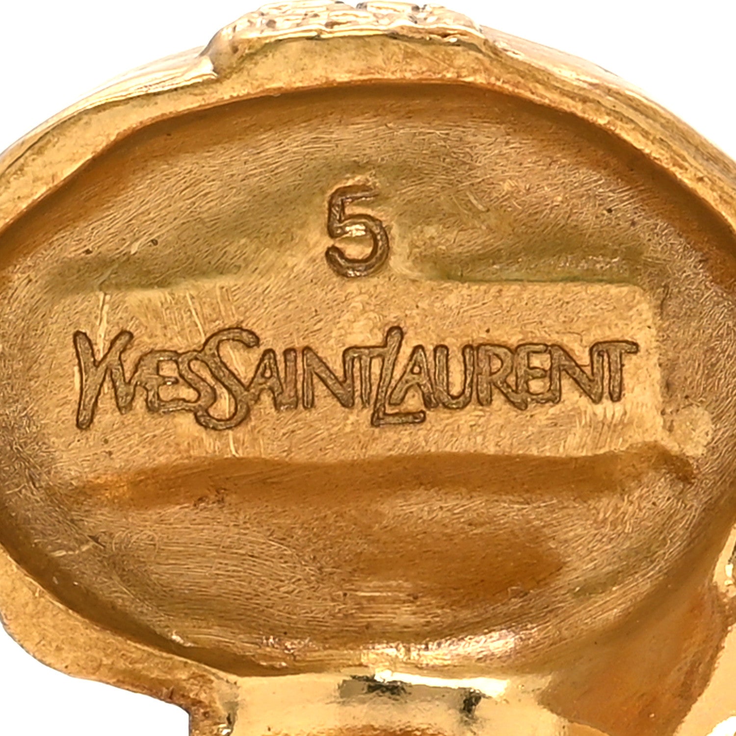 Saint Laurent Glass Cabochon Arty Ovale Ring 49 5 Gold Turquoise 4 of 4