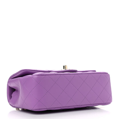 Chanel Lambskin Quilted Mini Rectangular Flap Purple 4 of 11