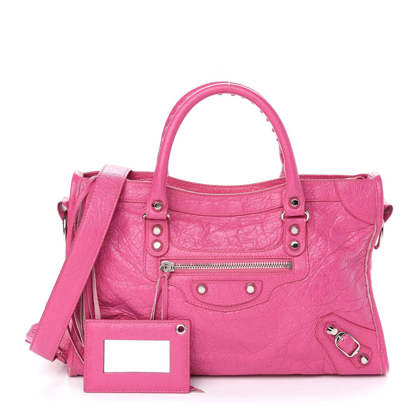 Agneau Classic Silver Hardware S City Rose Flamingo
