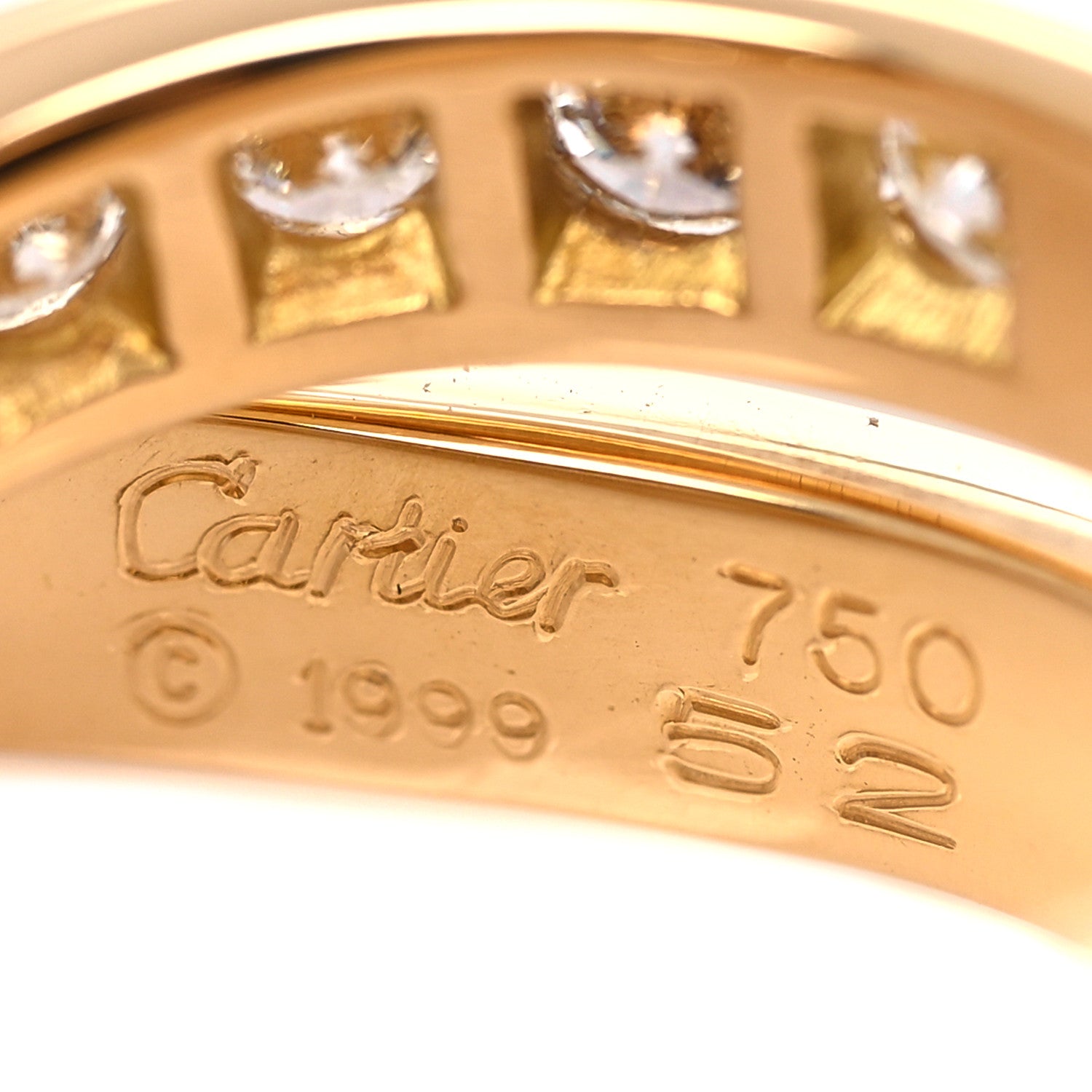 Cartier 18K Yellow Gold Diamond Paris Nouvelle Vague Ring 52 6 4 of 5