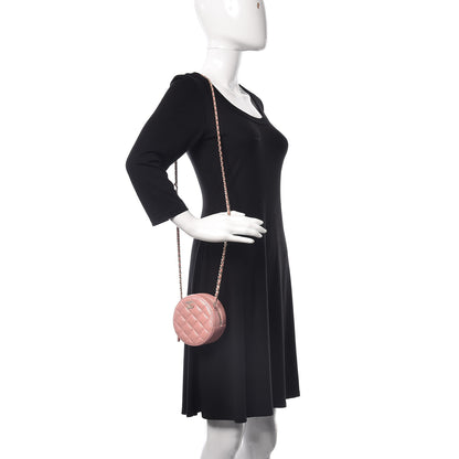 Chanel Iridescent Caviar Resin Quilted Round Clutch With Chain Pink 2 of 8