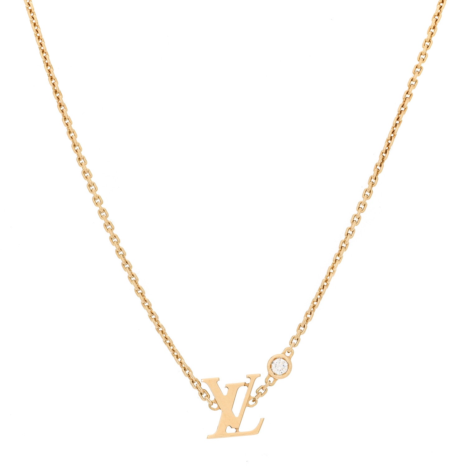 Louis Vuitton 18K Yellow Gold Diamond Idylle Blossom LV Pendant Necklace 1 of 5