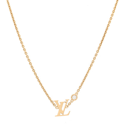 Louis Vuitton 18K Yellow Gold Diamond Idylle Blossom LV Pendant Necklace 1 of 5
