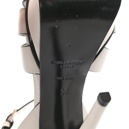 Saint Laurent Calfskin Tribute 105 Platform Sandals 36 White Black 6 of 8