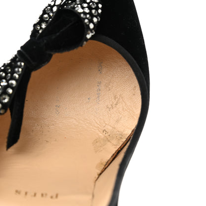 Christian Louboutin Velvet Madame Menule Bow 100 Pumps 35 Black 11 of 11