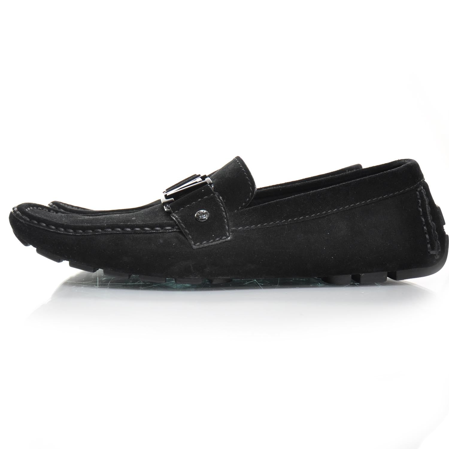 Louis Vuitton Suede Monte Carlo Loafers 8.5 Black 2 of 9