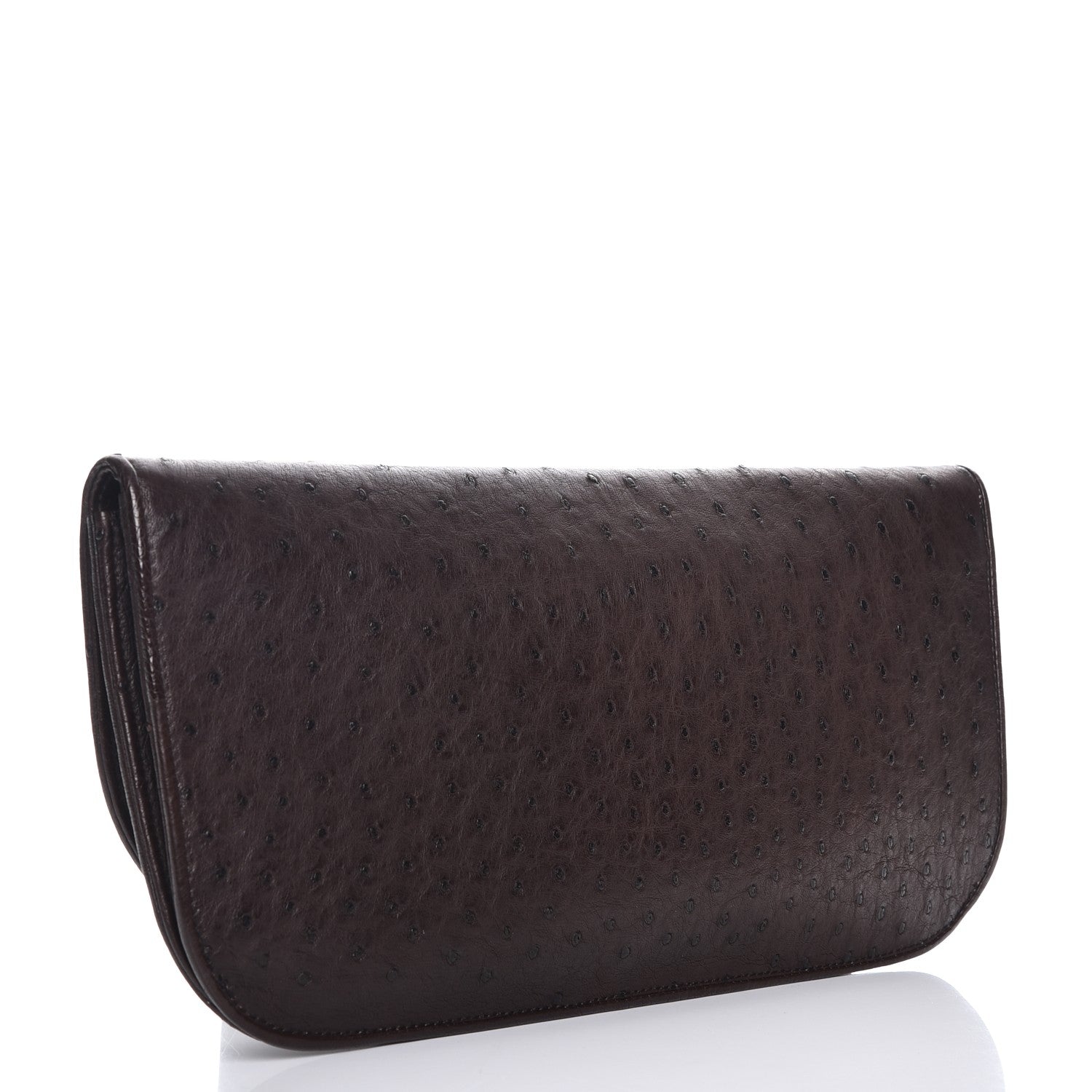 Gucci Ostrich 1973 Clutch Cocoa Brown 3 of 7