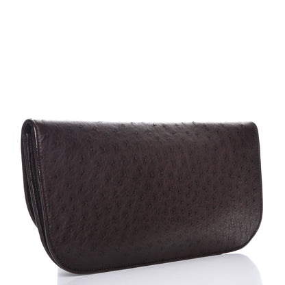 Gucci Ostrich 1973 Clutch Cocoa Brown 3 of 7