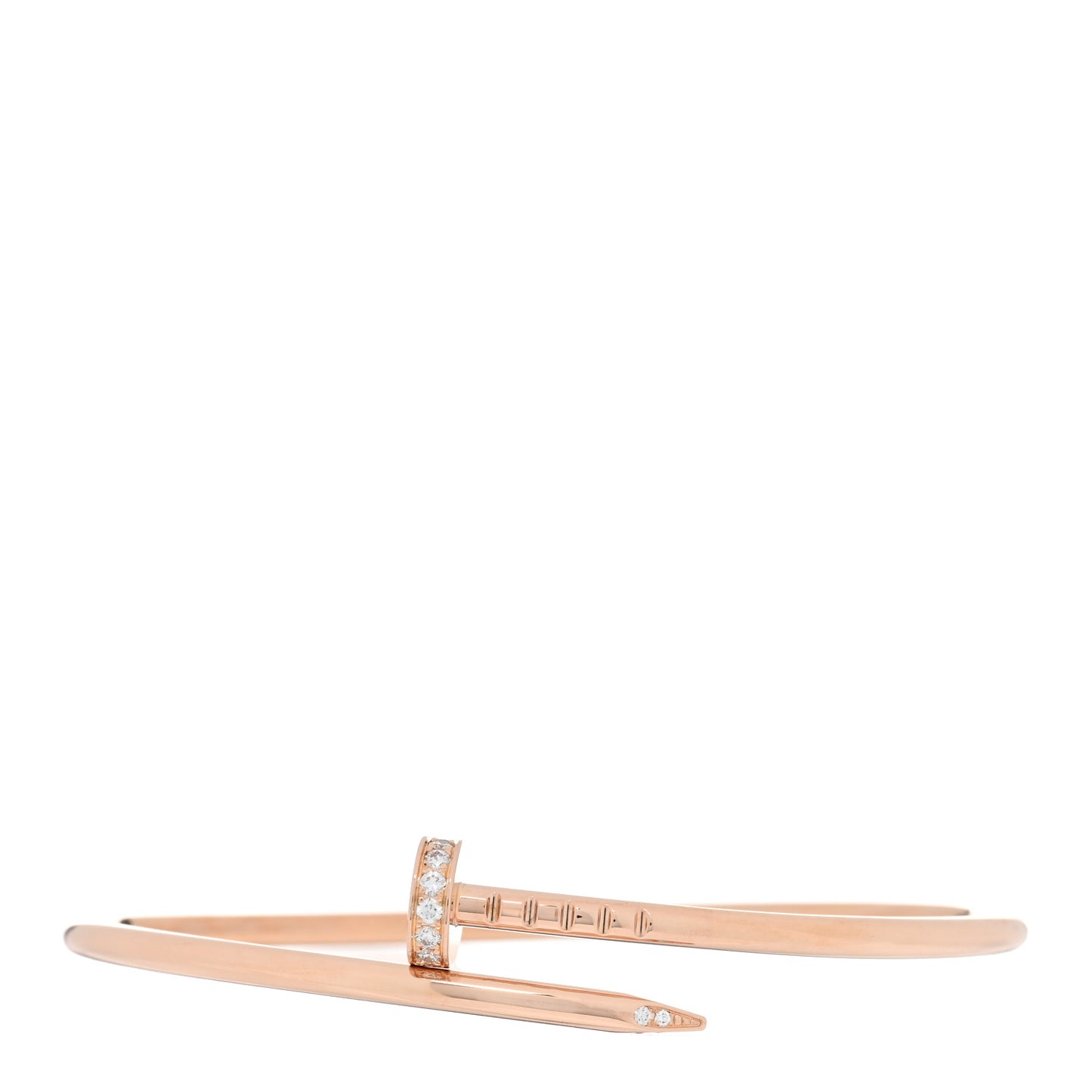 18K Pink Gold Diamond Small Juste Un Clou Bracelet 15