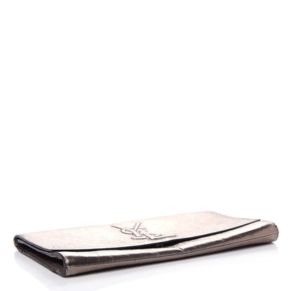 Saint Laurent Metallic Calfskin Monogram Large Belle De Jour Clutch Gold 4 of 6