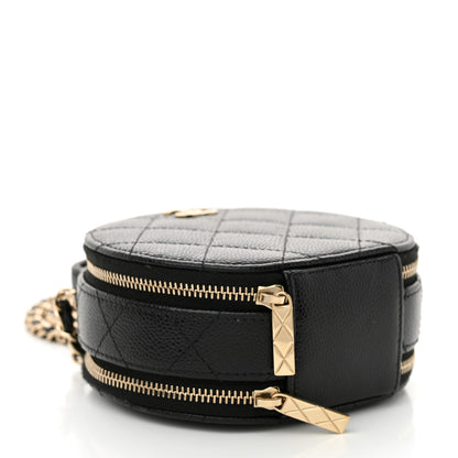 Chanel Caviar Quilted Round Handle With Care Vanity With Chain Black 4 of 12