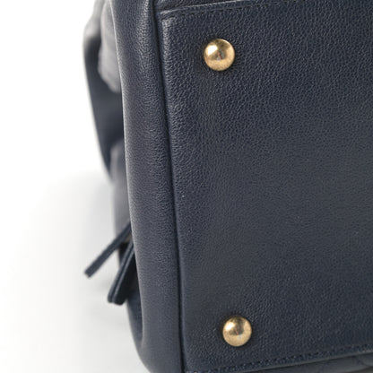 Chanel Shiny Sheepskin Quilted Large Trapezio Flap Navy 11 of 11