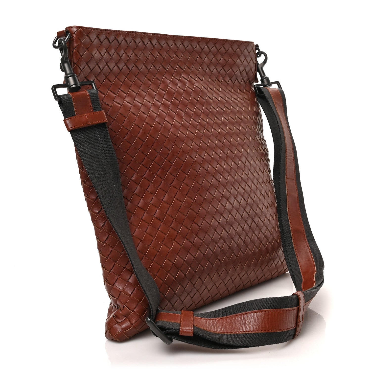 Bottega Veneta Nappa Intrecciato VN Crossbody Messenger Bag Rust 3 of 8