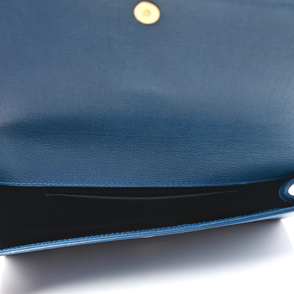 Saint Laurent Textured Calfskin Classic Y Ligne Clutch Blue 5 of 9