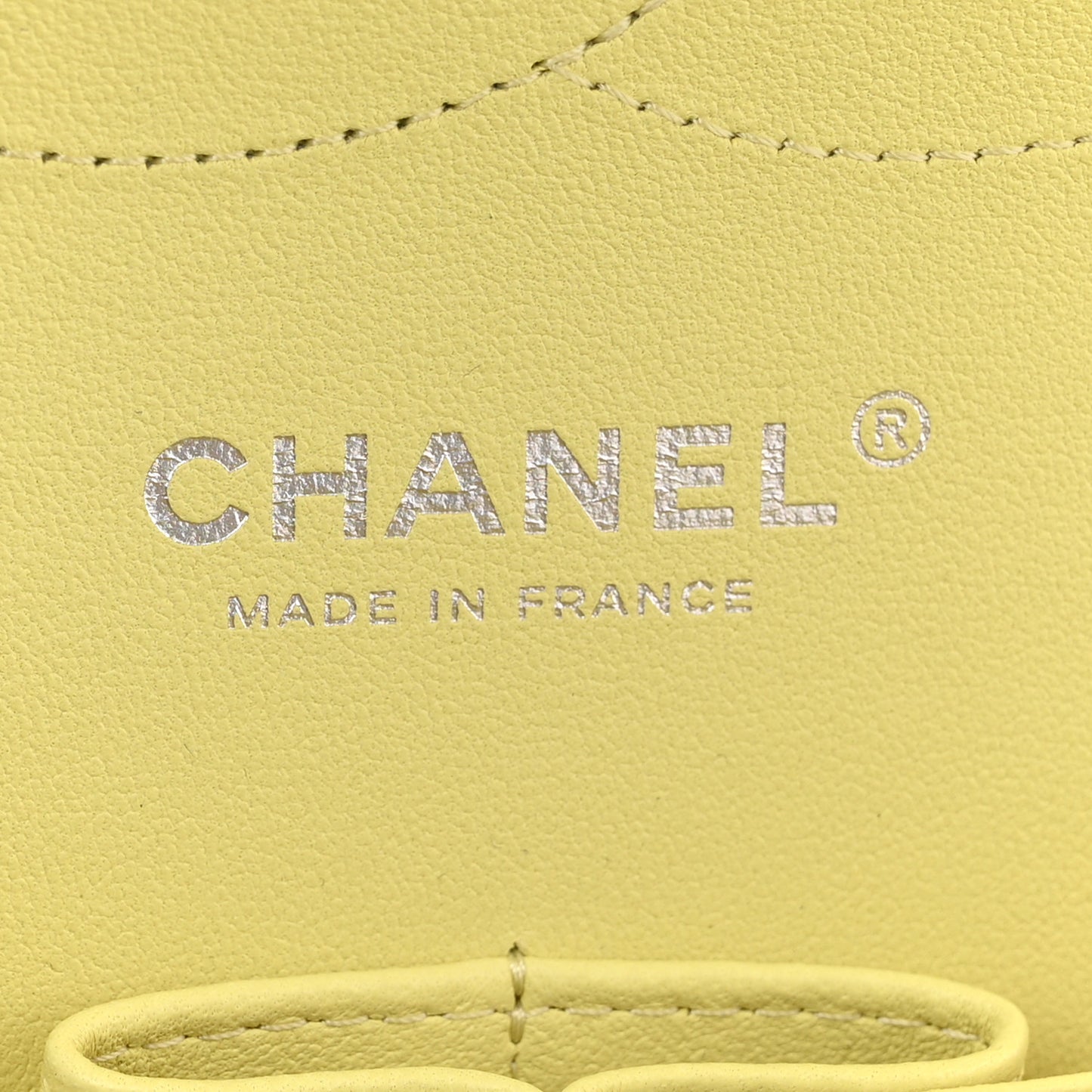 Lambskin Quilted Jumbo Double Flap Yellow