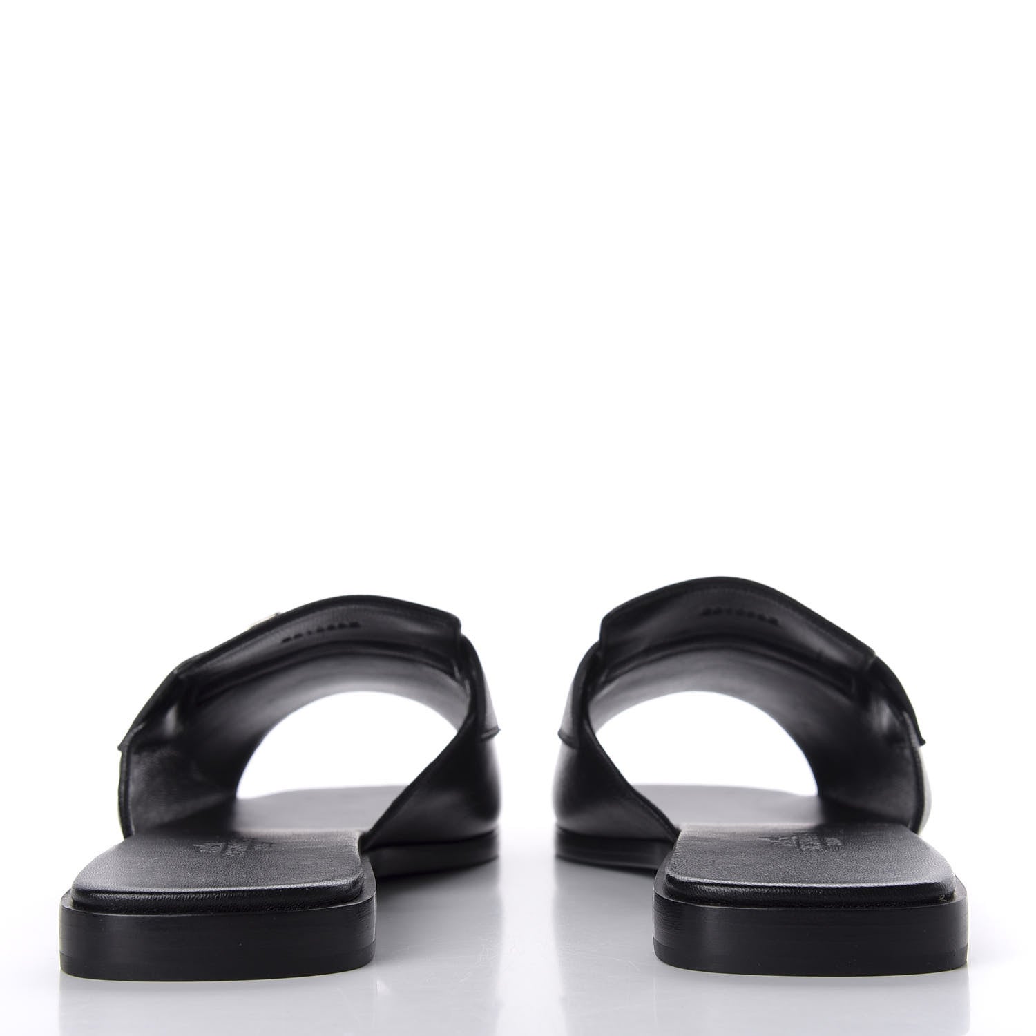 Hermes Goatskin Auteuil Sandals 38.5 Black 6 of 10