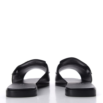 Hermes Goatskin Auteuil Sandals 38.5 Black 6 of 10