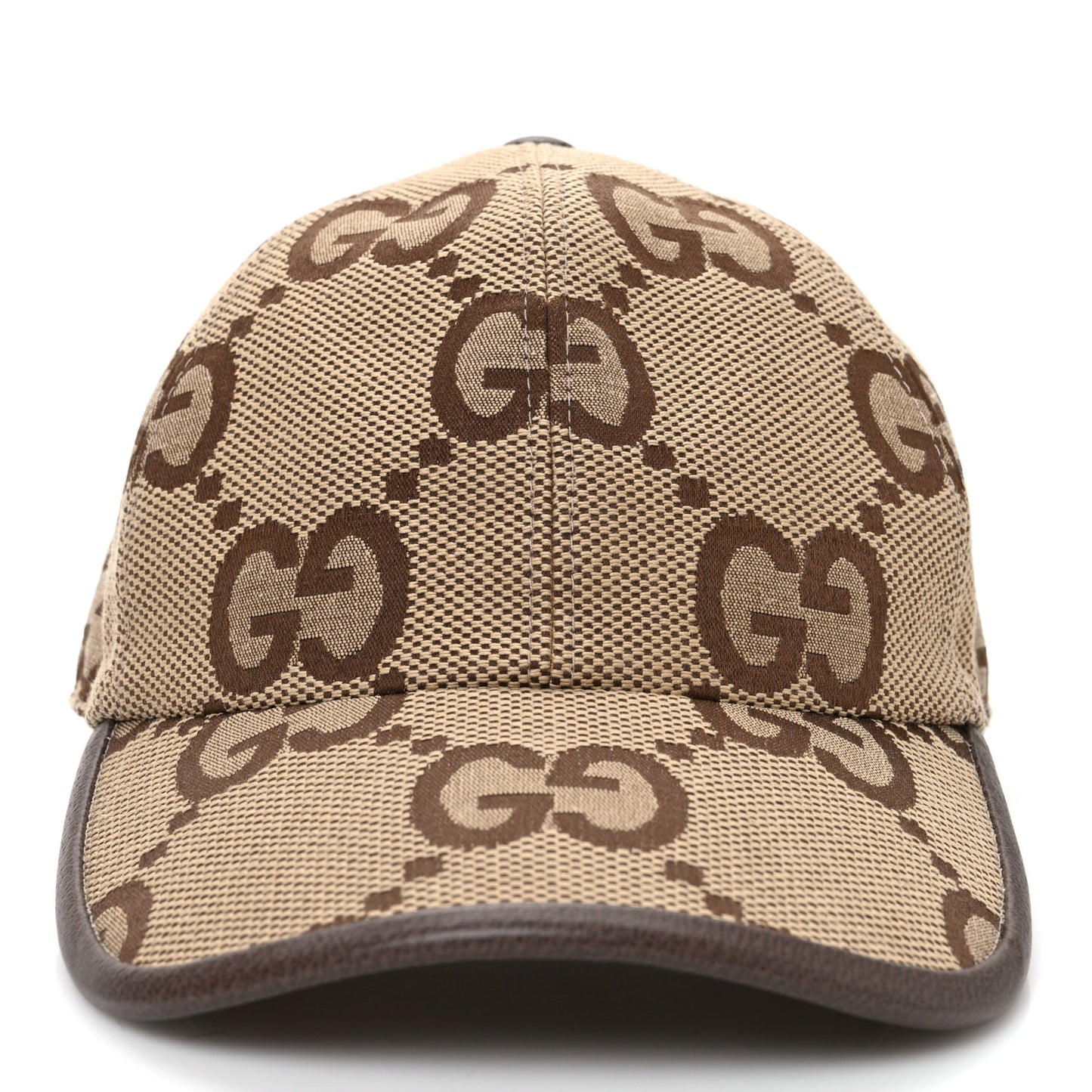 Monogram Jumbo GG Baseball Hat S 56 Camel Ebony
