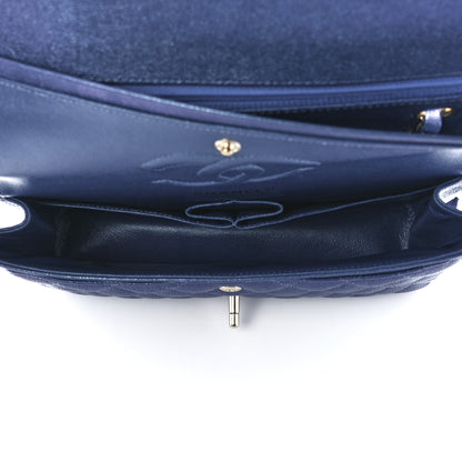 Chanel Iridescent Caviar Quilted Medium Double Flap Dark Blue 4 of 11