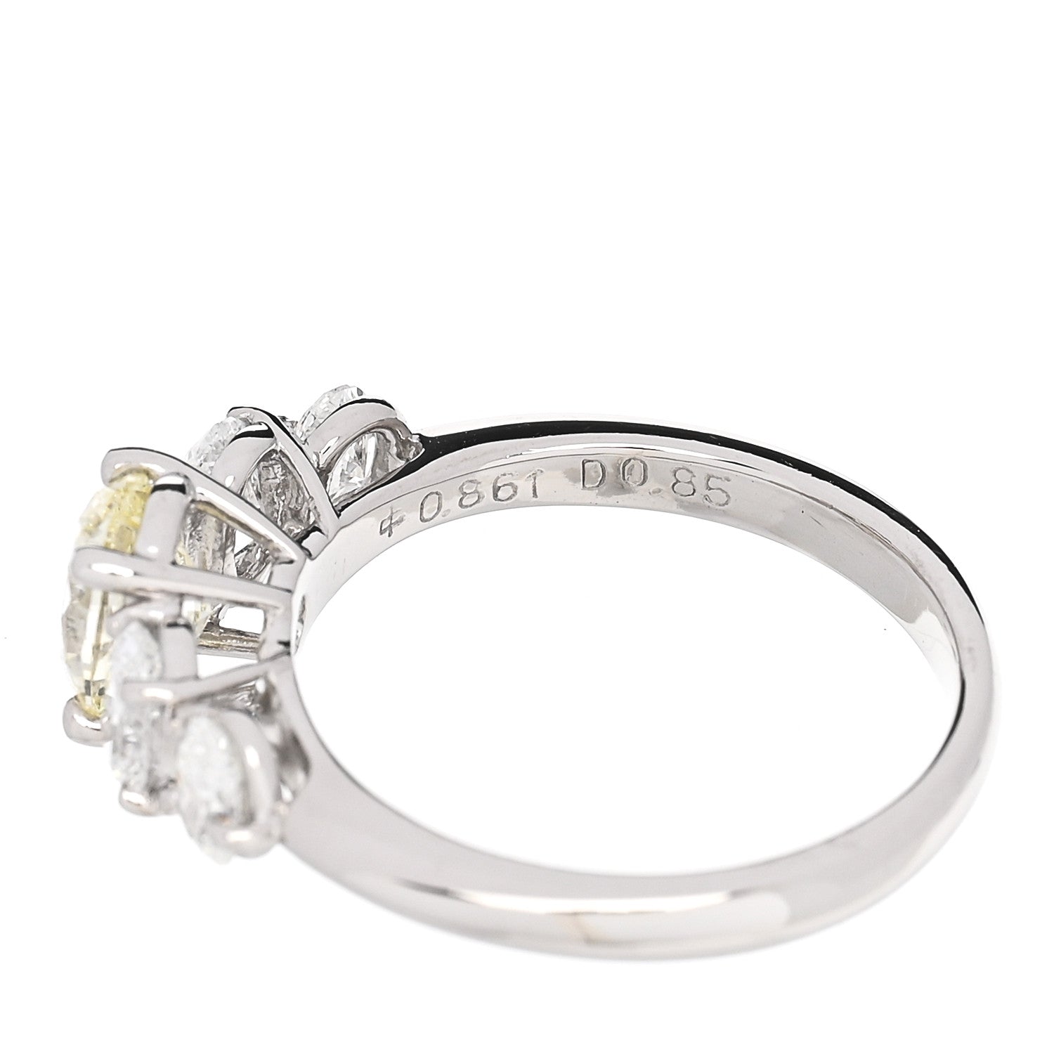 Parker & West by FASHIONPHILE Platinum Yellow Diamond 1.71ctw Five Stone Ring 51 5.75 8 of 10