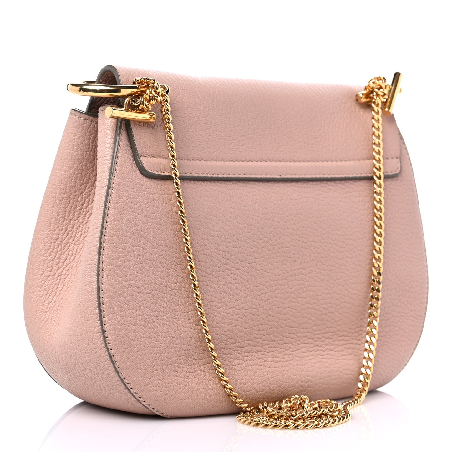 Grained Lambskin Mini Drew Shoulder Bag Cement Pink