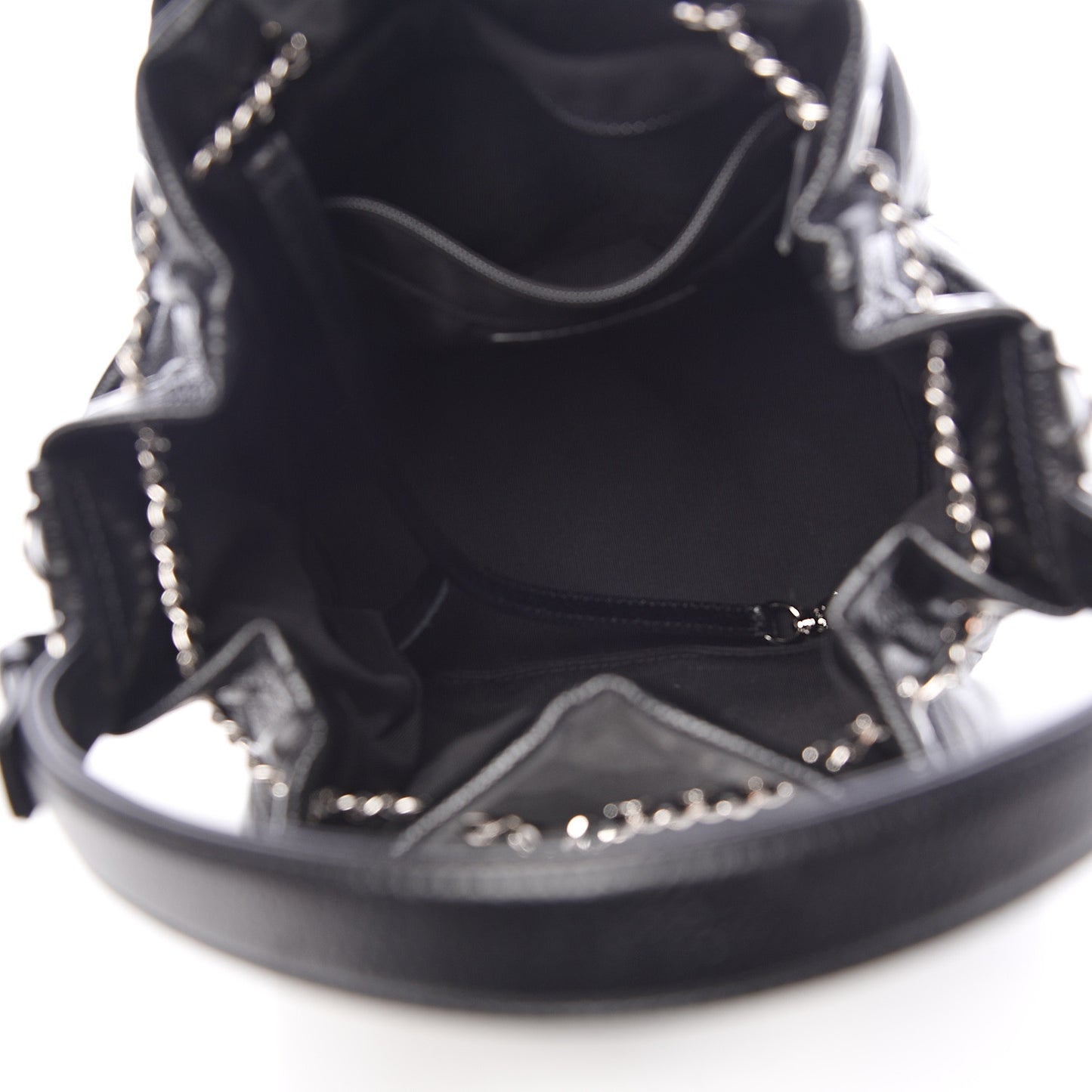 Caviar Quilted Small Chain Bucket Bag Black