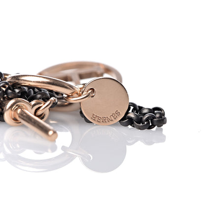 Hermes Sterling Silver 18K Rose Gold Crazy Caleche Bracelet 5 of 6