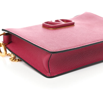 Valentino Garavani Grainy Calfskin VSling Clutch Raspberry 7 of 8