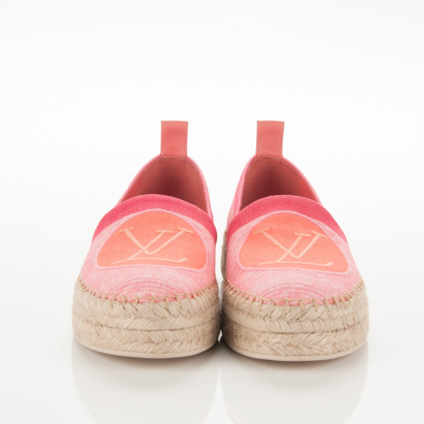 Canvas Blue Shore Espadrille Flats 37.5 Corail