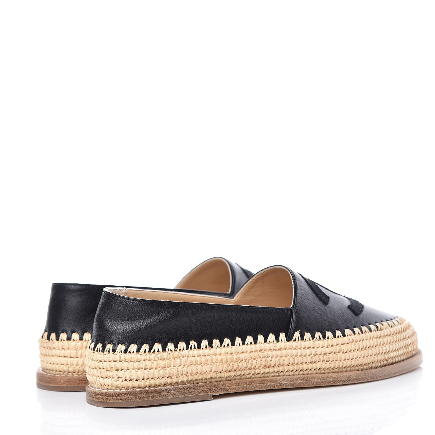 Chanel Lambskin Grosgrain CC Espadrilles 37 Black 4 of 9