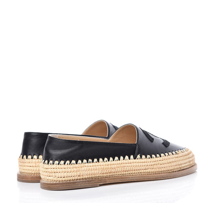 Chanel Lambskin Grosgrain CC Espadrilles 37 Black 4 of 9