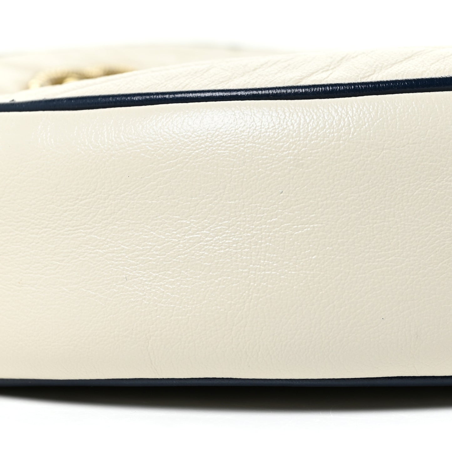 Azalea Calfskin Matelasse Diagonal Mini Torchon GG Marmont Round Shoulder Bag Mystic White Blue Agata