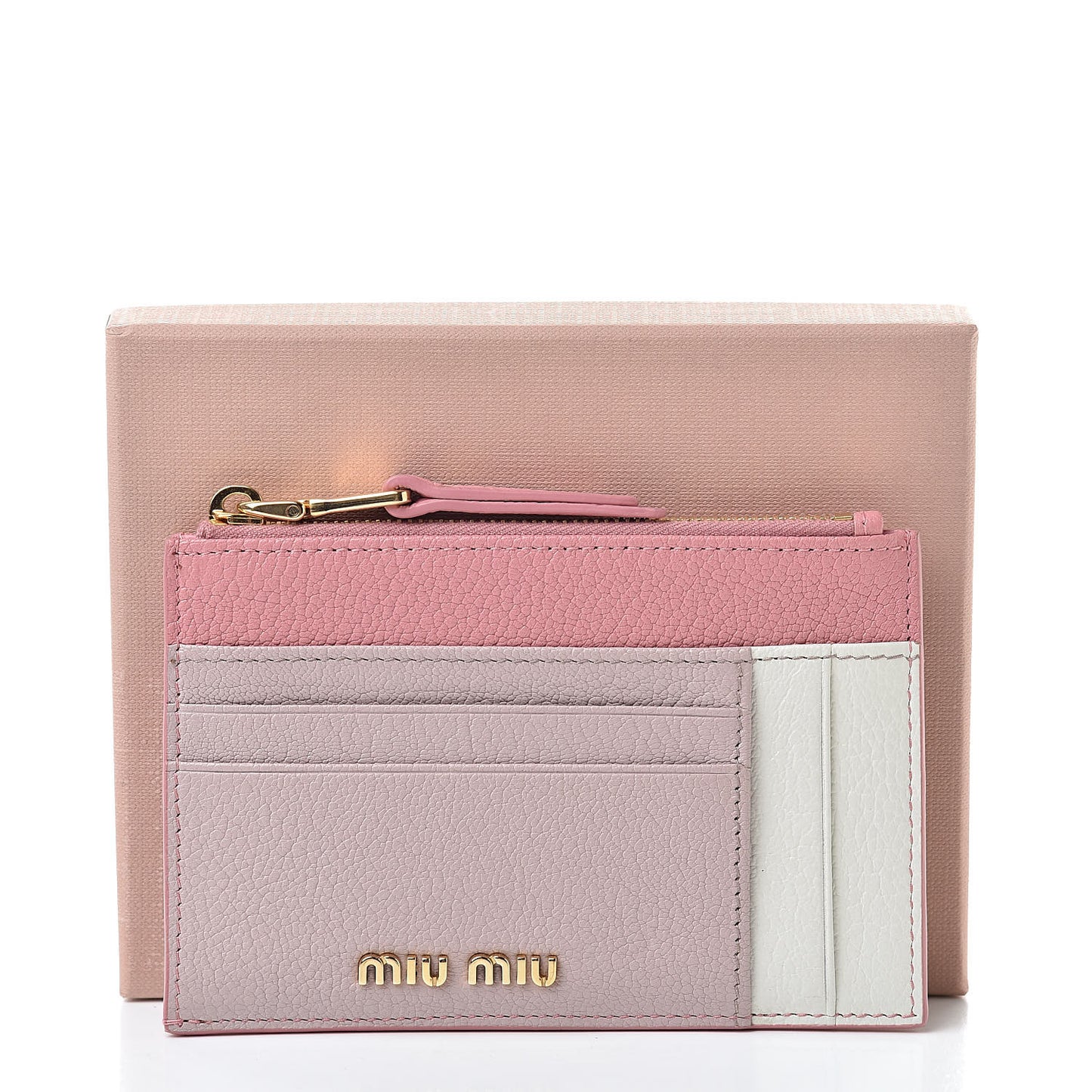 Madras Colour Zip Card Case Rosa Mughetto