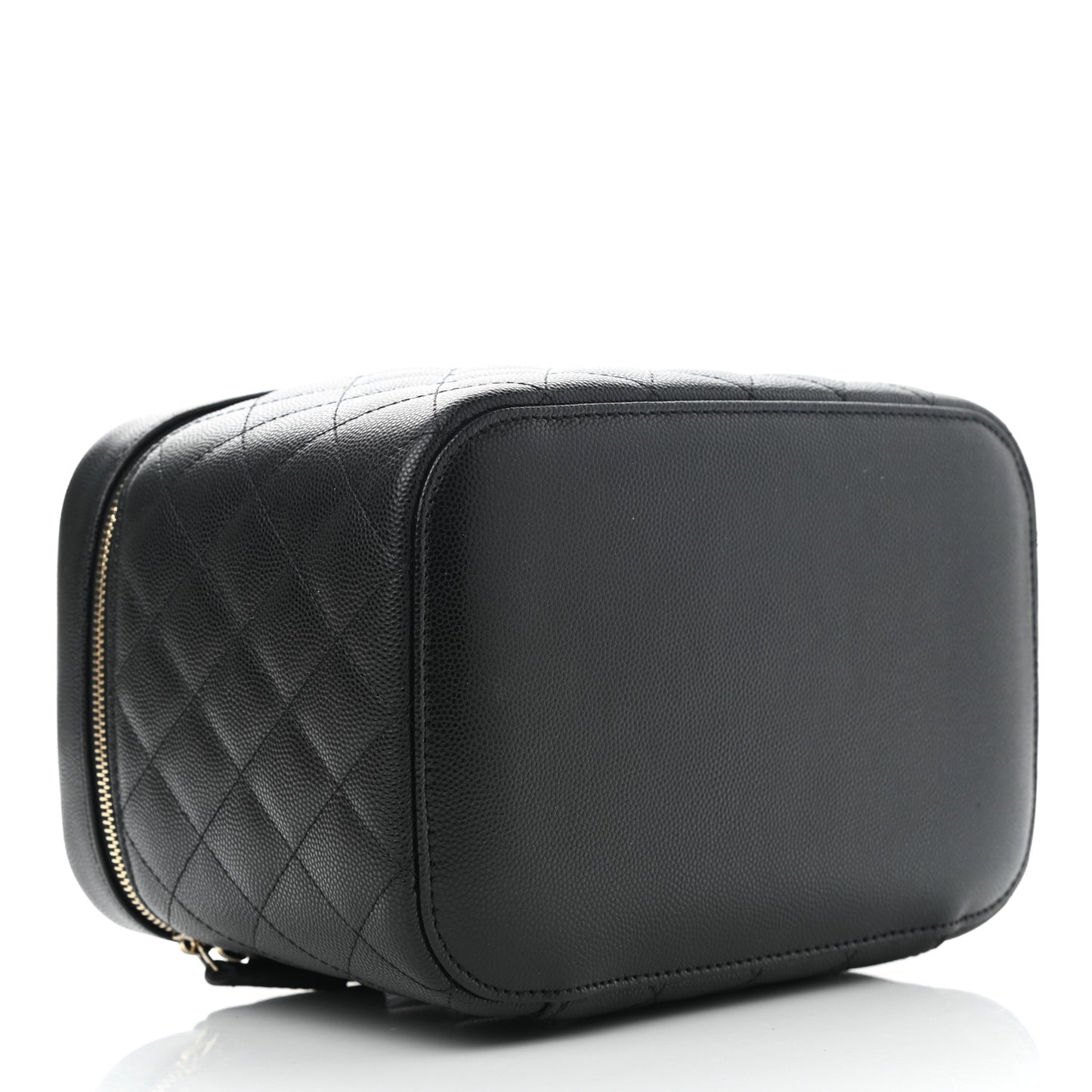 Caviar Quilted Large Vanity Pouch Black