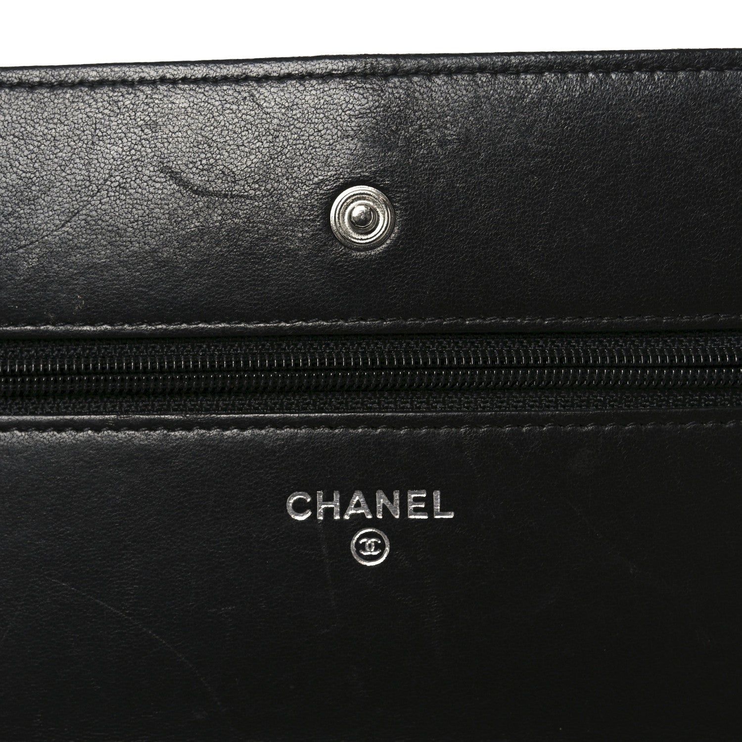 Chanel Lambskin Quilted Wallet On Chain WOC Black 6 of 12