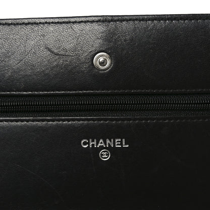 Chanel Lambskin Quilted Wallet On Chain WOC Black 6 of 12