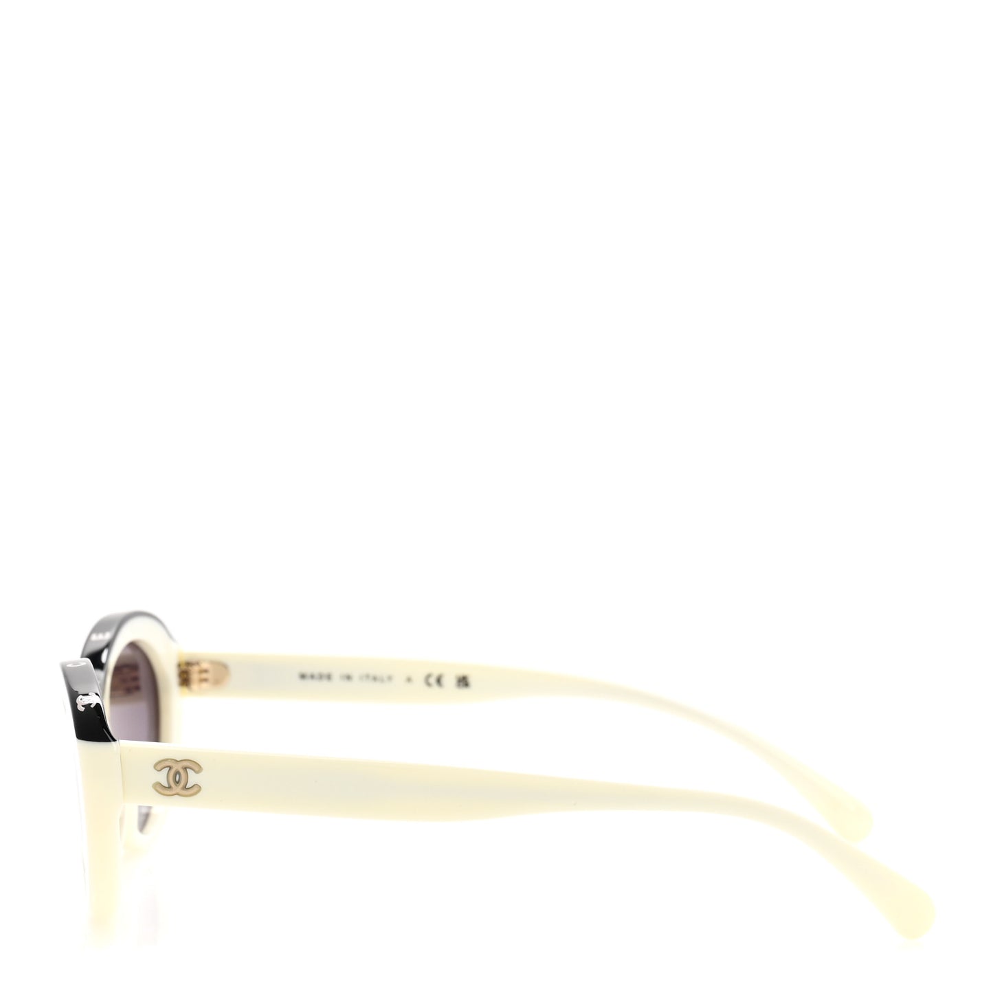 Acetate Oval Sunglasses 5416 White Black