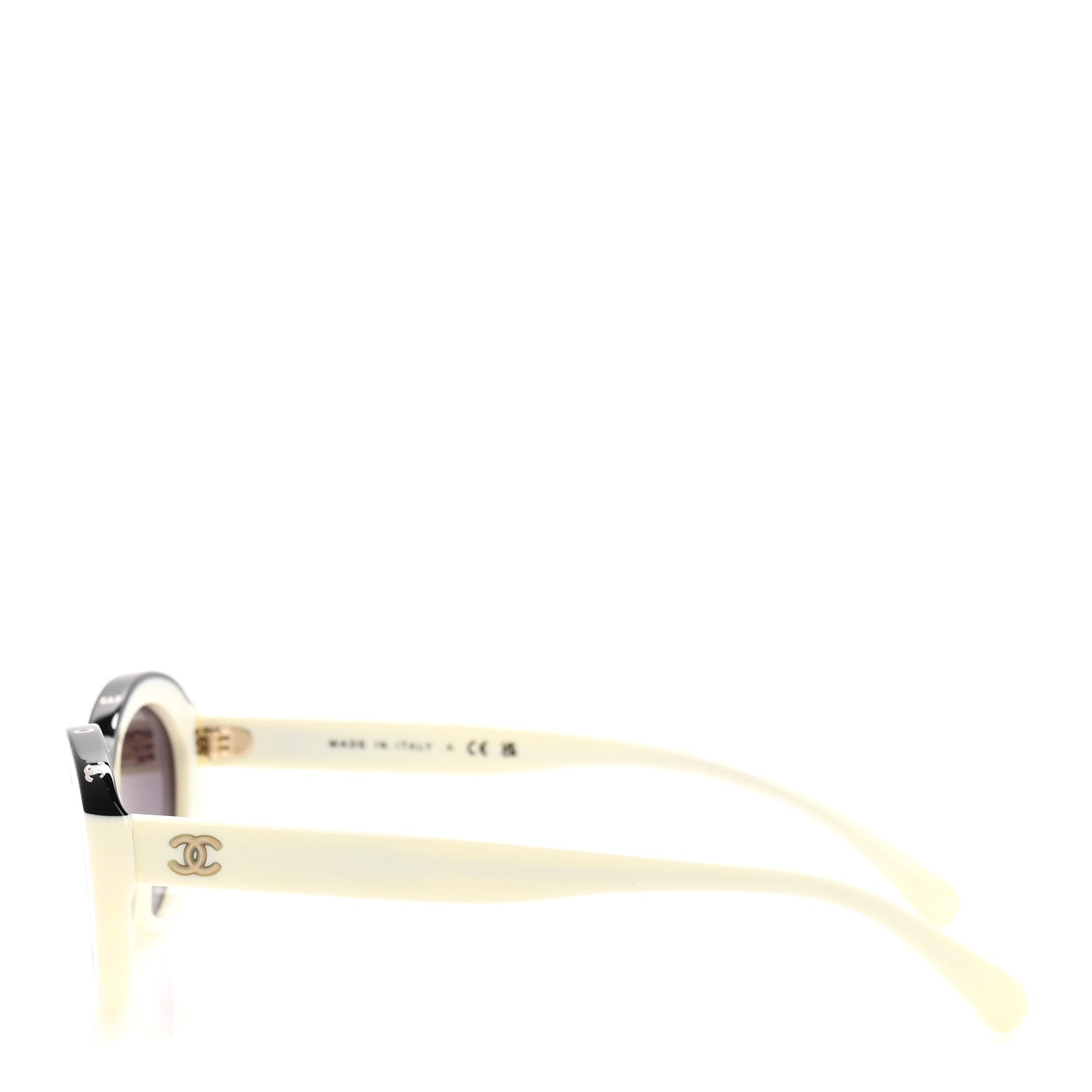Chanel Acetate Oval Sunglasses 5416 White Black 3 of 8