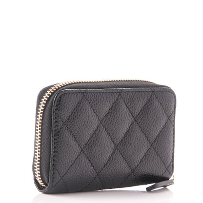 Chanel Caviar Quilted Zip Coin Purse Black 3 of 7