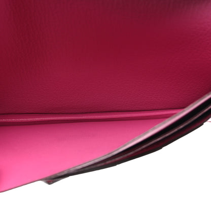 Hermes Ostrich Bearn Wallet Fuchsia 8 of 12
