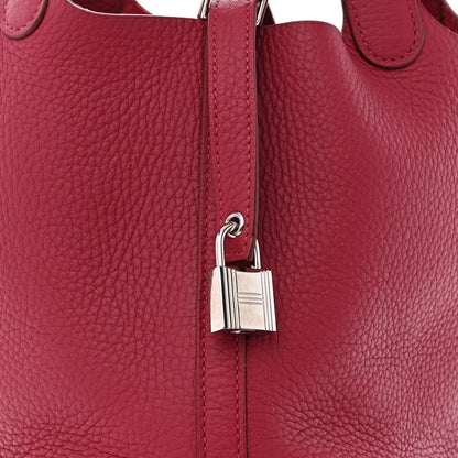 Hermes Taurillon Clemence Picotin Lock 18 PM Rubis 8 of 10